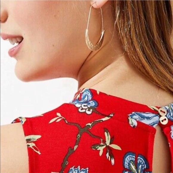 loft | red floral shift dress - Picture 2 of 7